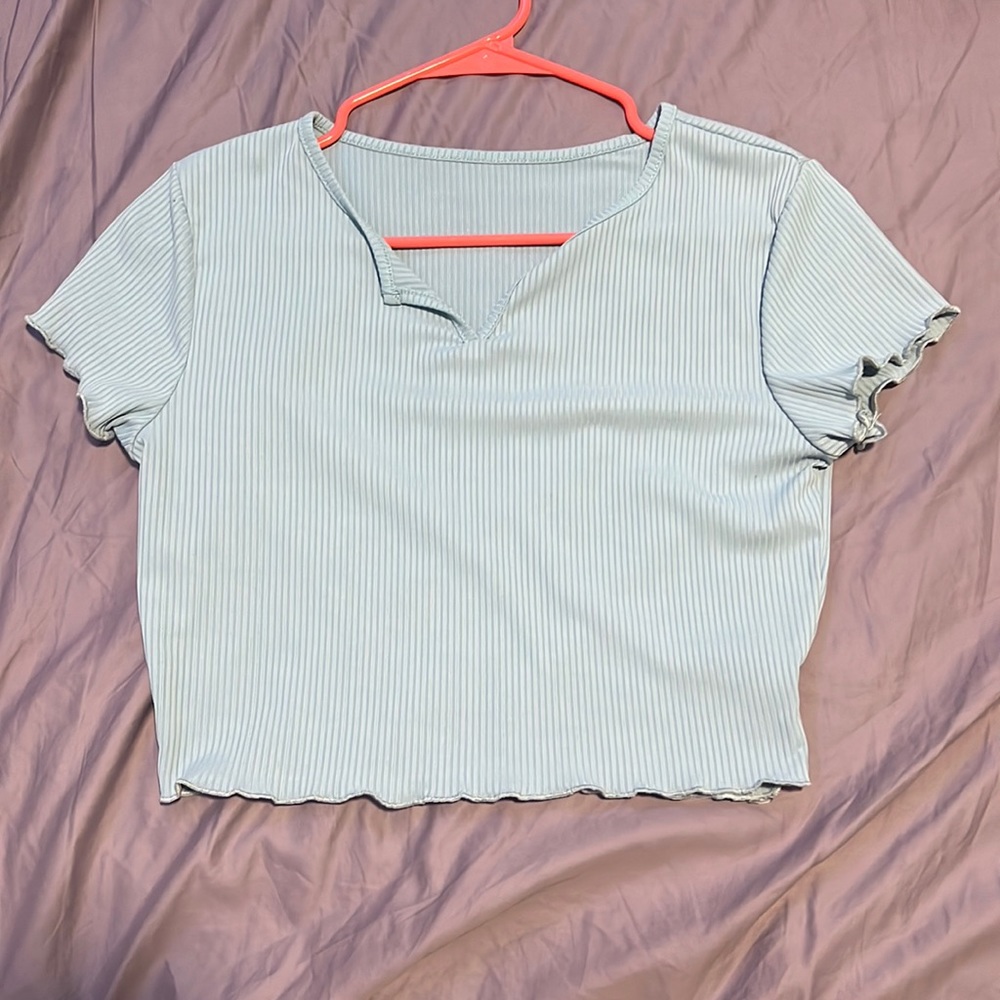 Light blue crop top